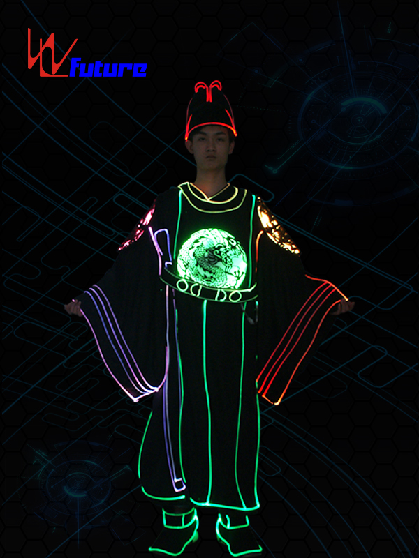 未来创意可编程武侠古装光纤演出服 激光雕刻图案 夜光服 WL-0241