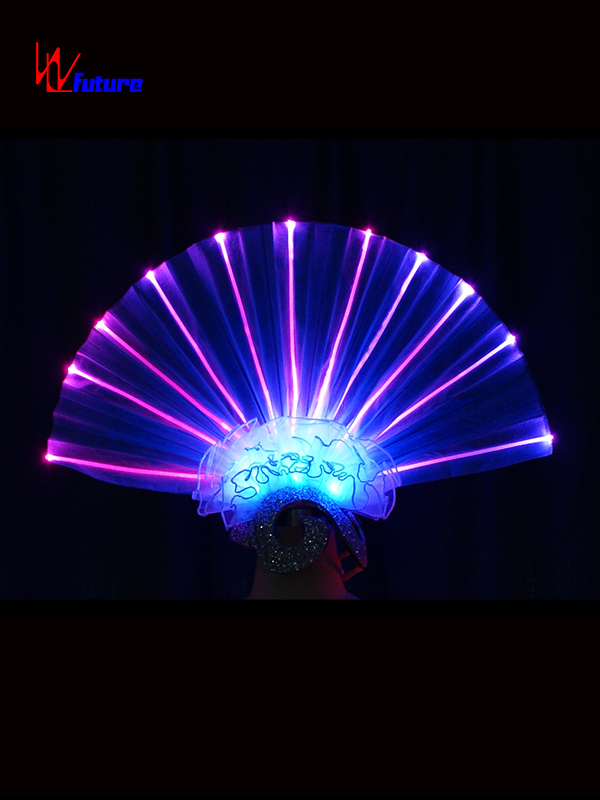 湖南未来创意定制可变色LED发光扇子头饰舞蹈道具 WL-0175