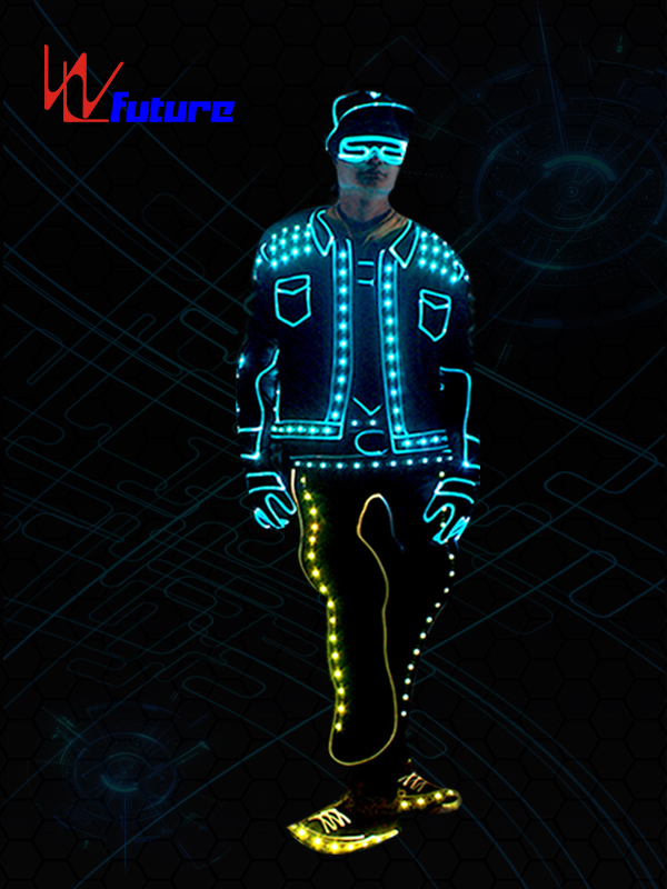 湖南未来创意无线控制编程LED光纤发光服 达人秀团体舞蹈服 WL-0194A