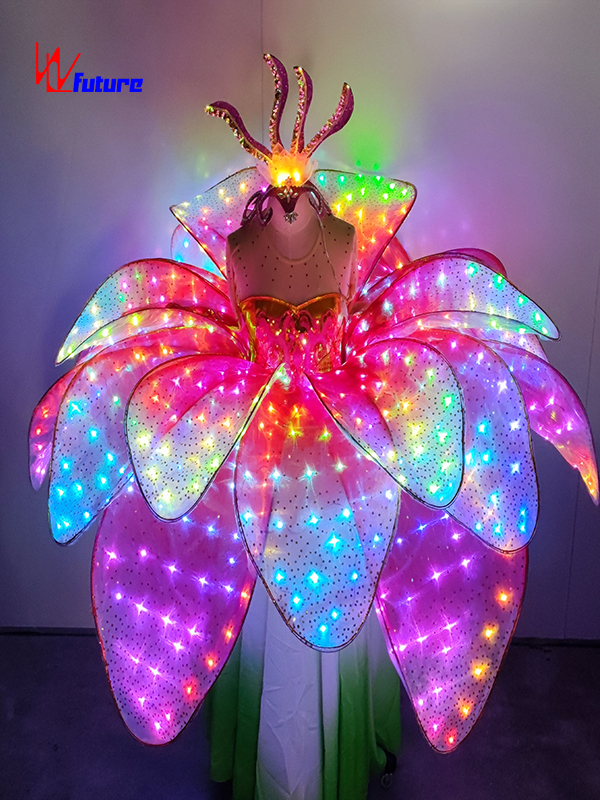 可编程全彩LED发光花瓣裙子舞台发光表演服装 WL-0334